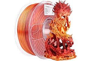 AMOLEN PLA 3D Printer Filament, PLA Filament 1.75mm Silk Shiny Filament Red Gold Filament, 3D Printing Gradient Filament 1KG/2.2lb