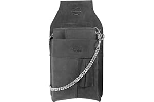 LEONARDO VERRELLI Kellner Geldbörse aus Leder, Kellnerbörse, Geldbeutel, Damen Herren Portemonnaie mit oder ohne Holster, Steck-Tasche, mit Kette und großem Münzfach