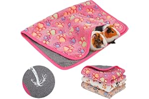 HYLYUN Lot de 3 couvertures imperméables pour cochon d'Inde - Lavable - En polaire chaude - Pour hamster, cochon d'Inde, lapin, chinchilla, hérisson, furet - 60 x 40 cm