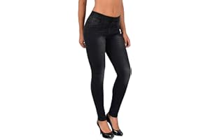 ESRA Jean Femme Skinny avec Ceinture élastique Skinny Jeggings pour Femmes Pantalon Femme J291