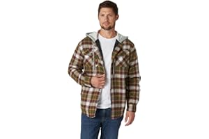 Wrangler Authentics Męska pikowana flanelowa koszula z długim rękawem i kapturem