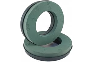 DIAMANTE CRAFTS 2 x Foam Rings with Plastic Backed Wreath Ring - 10" 12" 14" (14" Foam Ring x 2 - Plastic Back)