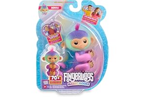 Fingerlings Magic Moods Interactive Baby Monkey, Norah (Teal & Purple), Tells Fortune and Mood, 70+ Sounds & Reactions (Ages 5+)