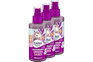 ISANA KIDS lättkamningsspray enhörningsmagi, 450 ml (3 x 150 ml flaskor)