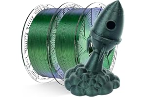 ‎CHITU SYSTEMS Chitu Systems Conjure Chameleon PLA Filament do drukarki 3D, błyszczący galaktyka niebieski/zielony/fioletowy/złoty filament 1,75 mm, zmieniający kolor ze światłem, 1 kg (Y-Galaxy Green-2kg)