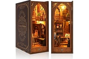Kit Angolo Libro, Comius Sharp Casa Delle Bambole Fai Da Te Booknook, Libro Nook Kit in Miniatura per Libreria Inserire Decorazione Artigianato per Adulti Natale, Fermalibri in Legno 3D con Luce (S1)