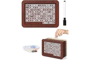Bohoray Hucha Madera 1000 Euros, Hucha con Contador, Huchas Originales para Adultos, Caja De Dinero con Contador para Niños con Objetivo para Ayudar a Los Niños a Desarrollar el Hábito de Ahorr