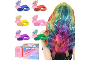 ‎LAWOHO LAWOHO Haarfarbe für Mädchen 6 Farben Temporäre Haarfarbe Schimmerndes Glitzer-Haarfarben-Make-up Abwaschbare Haarfarben Weihnachtsgeschenkn Geburtstaggeschenk für Mädchen im Alter von 4 bis 12 Jahren