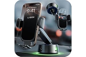 LISEN Auto HandyHalterung Phone Holder Car Autohalterung Handy - [Automatische Adsorption] Vakuum Handyhalterung Auto Elektrisch Saugnapf Kfz-Handyladestationen für iPhone 16 15 Samsung, Grau