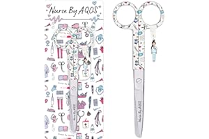 Nurse By Aqos | Forbici a punta affilata - Forbici infermiere - Forbici mediche - Infermiere Accessori - Forbice Infermiera - Acciaio inox - Chirurgiche - Punta Tonda (Bianco)