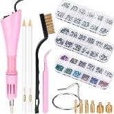 BLUESEABUY Rhinestone Applicator HotFix Applicator Tool 3 Boxes of Rhinestones with 7 Different Applicator Tips for Clothes P