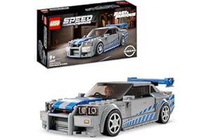LEGO 76917 Speed Champions 2 Fast 2 Furious Nissan Skyline GT-R (R34) Macchina Giocattolo, Modellino Auto da Collezione 2023 con Minifigure, Giochi per Bambini