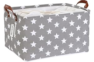 Sea Team - Cesta de Almacenamiento de Tela con diseño geométrico marroquí con Cubierta de cordón y Asas de Piel sintética, 16,5 x 11,8 Pulgadas, Interior Impermeable (Gris)