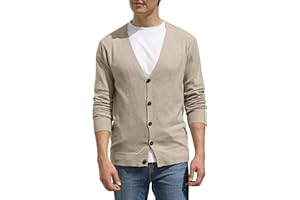 Hisir Strickjacke Herren Pullover V Ausschnitt Leichte Elegant Winterjacke Klassischer Strickjacken mit Knöpfe
