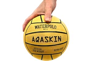 AQASKIN - Ballon de water-polo professionnel - Taille 5, 4, 3, 1 - Haute Qualité - Caoutchouc Ultra Grip - Pour Entraînement et Matchs - Boule de Water-polo - Couleur : Jaune, Noir, Italie, Tricolore