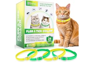 UOCASI Collare Di Zecca Per Gatti, Collare Di 4Pack Per Gatti Con, Sicuro Ed Efficace Per Il Controllo Delle Pulci E Zecche, Design Impermeabile E Rimovibile, Protezione Di 24 Mesi Per Tutti I Gatti