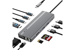 Acer Adapter USB C HUB Multiport z HDMI 4K@60Hz, 1080P VGA, 2x10Gbps USB C, 2x5Gbps USB A, Port PD 100W, Ethernet 1000Mbps, SD/TF, Stacja dokująca USB C 11 w 1 do komputerów PC, laptopów, Desktop