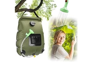 Gohytal Solar Shower Bag, 5 gallons/20L Camping Shower Bag, Solar Heating Outdoor Shower Bag with Shower Head, Hose, Tap Head Ideal for Travelling, Hiking, Backpacking