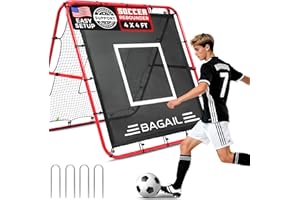 BAGAIL Doppelseitiges Rebounder-Netz, Fußballnetze, verstellbare Winkel, anpassbare Struktur, Rebound-Netz mit Ziel für Geschicklichkeitstraining, tragbare Fußballtore für den Garten, 120x120cm
