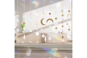 9 Stück Sonnenfänger Kristall NETONDA Sun Catcher Kristall Anhänger Hanging Windspiel Regenbogen Maker Prisma Kristallkugeln Sonnenfänger Fenster Garten Haus Party Hochzeit Weihnachten Deko