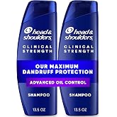 Head & Shoulders Klinik G&uuml;&ccedil;te Kepek Şampuanı İkili Paket, Ferahlatıcı Narenciye &Ouml;zl&uuml; Gelişmiş Yağ Kontrol&uuml;, Her Biri 13,5 Oz.