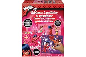Educa - 18928 Miraculous Ladybug. Tempo Libero Creativo. Quadri Glitter e doratura. A Partire dai 7 Anni. RIF, Multicolore