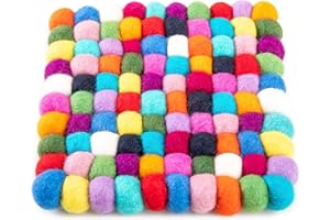 Woolygon Topfuntersetzer aus Filz – Getränkeuntersetzer aus Filz Für Warme Gerichte, Niedliche Tisch- und Autountersetzer, Hitzebeständiges, Langlebiges Filzdesign, Handgefilzt in Nepal – 16cm
