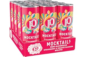J2O Mocktail Strawberry and Orange Blossom Mojito, 250ml Can (Pack of 12)