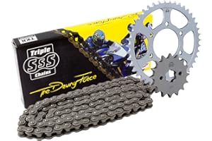 TRIPLE S , JT SPROCKETS TRIPLE S CHAIN & JT SPROCKET KIT - STANDARD CHAIN JTKHANF125A