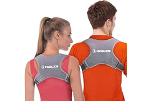 HOKITS correttore posturale Fascia Spalle e Schiena Busto Donna Postura Dritta tutore Spalla Uomo Regolabile Bustino Sostegno Supporto raddrizza Posture Busti ortopedici Collare Ortopedico (Grigio)