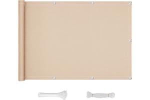 QINGLV Privacidad De Balcón Y Pantallas Protectoras 80x100cm Cubierta De Privacidad para Balcón Resistente Al Viento Y Al Agua Tela Balcon Privacidad para Jardín Balcón Terraza -Color Arena