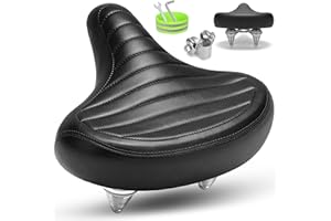 CDYWD Selle de Velo Ultra Confortable Homme et Femme, Rembourrage Doux Ergonomique, Large, avec Suspension, Selle Confort Velo pour VTT, Vélo de Ville, Ebike, Vélo Stationnaire
