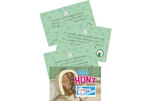 HANNAH'S GAMES Indoor Easter Eggs Hunt Clues - 20 Easter Hunt Clue Cards - Credit Card Sized Indoor Easter Egg Hunt Clues - Easter Egg Hunt Game Is The Classic Easter Games For Kids!