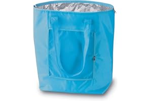PROMOTIONGIFT Borsa termica pieghevole riutilizzabile, shopping, borsa da spiaggia leggera e resistente, con rivestimento interno in alluminio con perfetta funzione di raffreddamento