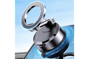 MOKPR for Magsafe Car Mount, Magnetic Phone Holder 360° Rotating Foldable Strong Magnet Mobile Phone Mount for Cars Dash/Windshield Suction Phone Holder for iPhone 17/16/15/14/13/12&Android Phones