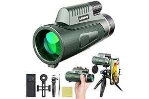 Auricase Telescope Monoculaire, 12X50 HD Étanche BAK4 Prisme Lunette monoculaire, avec Interface Trépied, monoculaire, pour Observation Oiseaux, Chasse, Randonnée, Concert