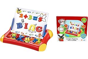 ODS - Bing Lavagna Magnetica Scrivi e Cancella, Lavagnetta Cancellabile con Cassetto e Accessori, Lettere, Numeri, Pennarello e Cancellino, Età Consigliata +3
