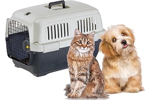 Ferplast Transportín Gato Clipper 2, IATA, Transportín Perro Pequeño y Gatos de hasta 8 Kg, Transportín Rígido, Viaje Mascotas Coche Avión Tren, 57 x 37 x h 36 cm, Puerta de Acero, Cierre Seguro