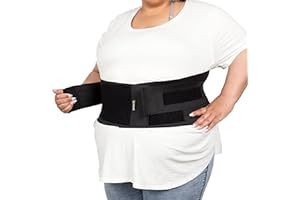 BraceUP Attelle Dorsale Extra Large pour Femmes et Hommes – du 3XL au 5XL, maintien lombaire extra large avec sangles et compressions, pour le bas du dos et les lombaires (3XL 132-157cm)