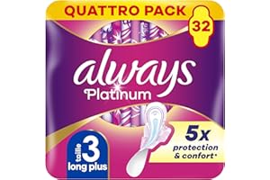Always Platinum Nuit (Taille 3) Serviettes Hygiéniques Avec Ailettes 32 Serviettes