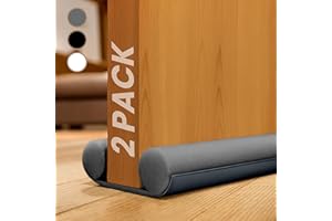 VOLILA Draft Excluder for Doors 86cm / 34 inch - 2 Pack Under Door Draught Excluder, Double Sided Door Draft Stopper- Energy Saving & Sound Proofing (Grey)