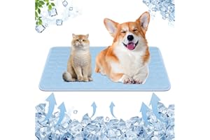 MEYDLL Kühlmatte für Hunde, Selbstkühlende Hundematte, Waschmaschinenfest Kühlkissen, Tragbare Selbstkühlende Matte, rutschfeste Haustier Kühlmatte Kühldecke für Hunde Katzen(S-50x40 cm)