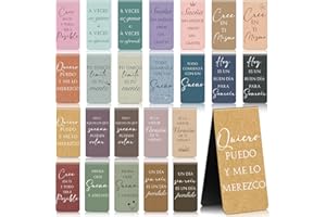 Nezyo 24 Marcapaginas Magnéticos Motivacionales con Frases Inspiradoras en Español, Ideales para Libros, Nevera o Oficina, Diseño Vintage, Regalo para Profesores, Estudiantes y Amantes de Lectura