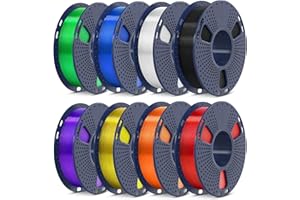 SUNLU PLA 3D Printer Filament Bundle, Multicolor PLA Filament 1.75mm, 2kg in Total, 0.25kg Spool, 8 Rolls of 250g, Black+Clear+Clear Yellow+Clear Blue+Clear Green+Clear Purple+Clear Red+Clear Orange