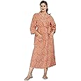Travinart Plain Color Bath Robe Women Dress lovery cotton kimono robe Kafthan Bath robe (Orange Lahariya)