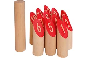 Ocean 5 - Kubb - Jeu de Lancer avec Chiffres pour Jouer à l'extérieur - Jeu en Bois Vikings de Scandinavie - Le Jeu d'adresse pour l'été …