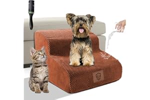 Zvonema Scaletta per Cani di Piccola Taglia, Impermeabile Scala per Animali Domestici 2 Gradini, Scaletta per Gatti Antiscivolo per Divano e Letto con Copertura Lavabile, 40 x 40 x 30 cm