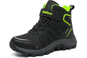 ZYLDK Winterstiefel Kinder Winterschuhe Wanderschuhe Schneestiefel Jungen Warmfutter Wasserdicht Baumwollschuhe Mädchen Trekking Snowboots Mit Klettverschluss