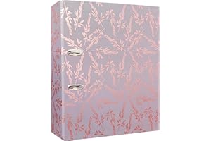 INTERDRUK Archivador de palanca A4 75 mm - Diseño Metálico - Rose Gold Flowers
