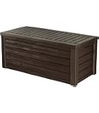 Baule Portaoggetti Keter Comfy Da 270 Litri - Resina Impermeabile, Con Ruote, Coperchio Resistente, Dimensioni 117x9x53 Cm, Marrone